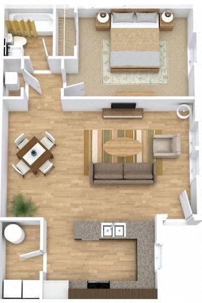 One Bedroom Floor Plan  Windover Woods Apartments in Titusville, FL